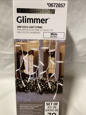 Gemmy Glimmer 70 Mini Icicle LED Light String Create Peaceful Glimmering Effect